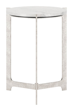 Barmas White & Silver Side Table - Ornate Home
