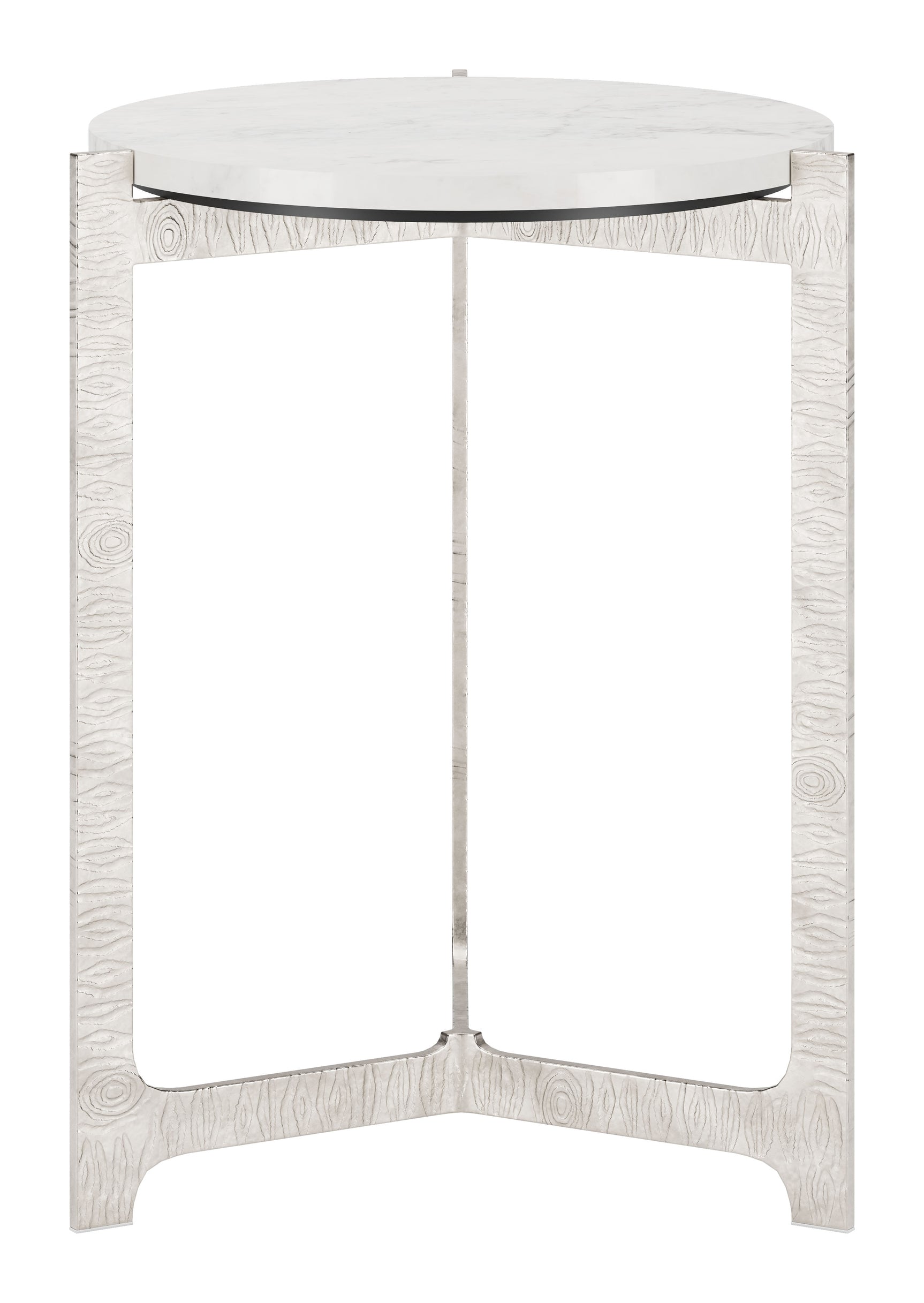 Barmas White & Silver Side Table - Ornate Home