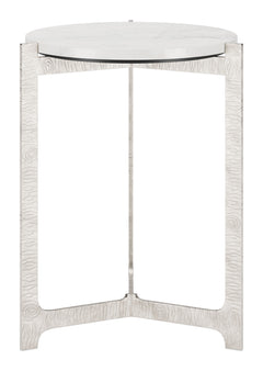 Barmas White & Silver Side Table - Ornate Home