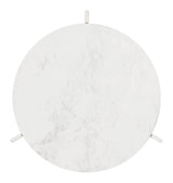 Barmas White & Silver Side Table - Ornate Home