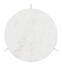 Barmas White & Silver Side Table - Ornate Home