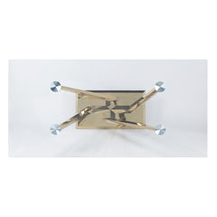 Barnard Clear Glass Top & Mirrored Gold Finish Dining Table - Ornate Home