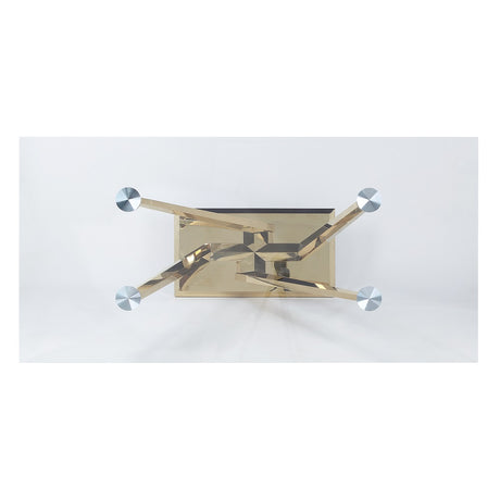 Barnard Clear Glass Top & Mirrored Gold Finish Dining Table - Ornate Home