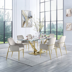 Barnard Gray Velvet & Gold Finish Side Chair (Set of 2) - Ornate Home