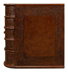Barnes Brown Leather Book Side Table - Ornate Home