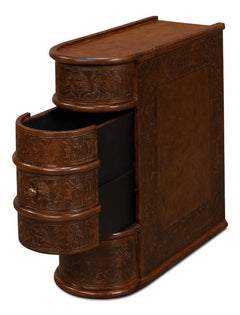 Barnes Brown Leather Book Side Table - Ornate Home