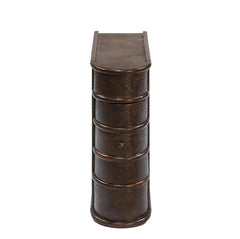 Barnes Brown Leather Book Side Table - Ornate Home