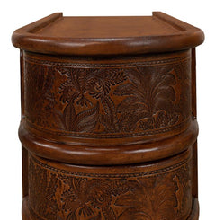 Barnes Brown Leather Book Side Table - Ornate Home