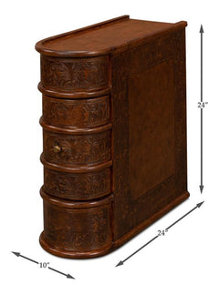 Barnes Brown Leather Book Side Table - Ornate Home