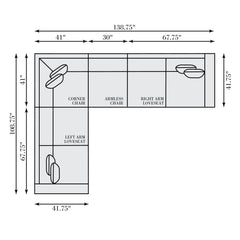 Barnes Java - Cerused Sectional - Ornate Home