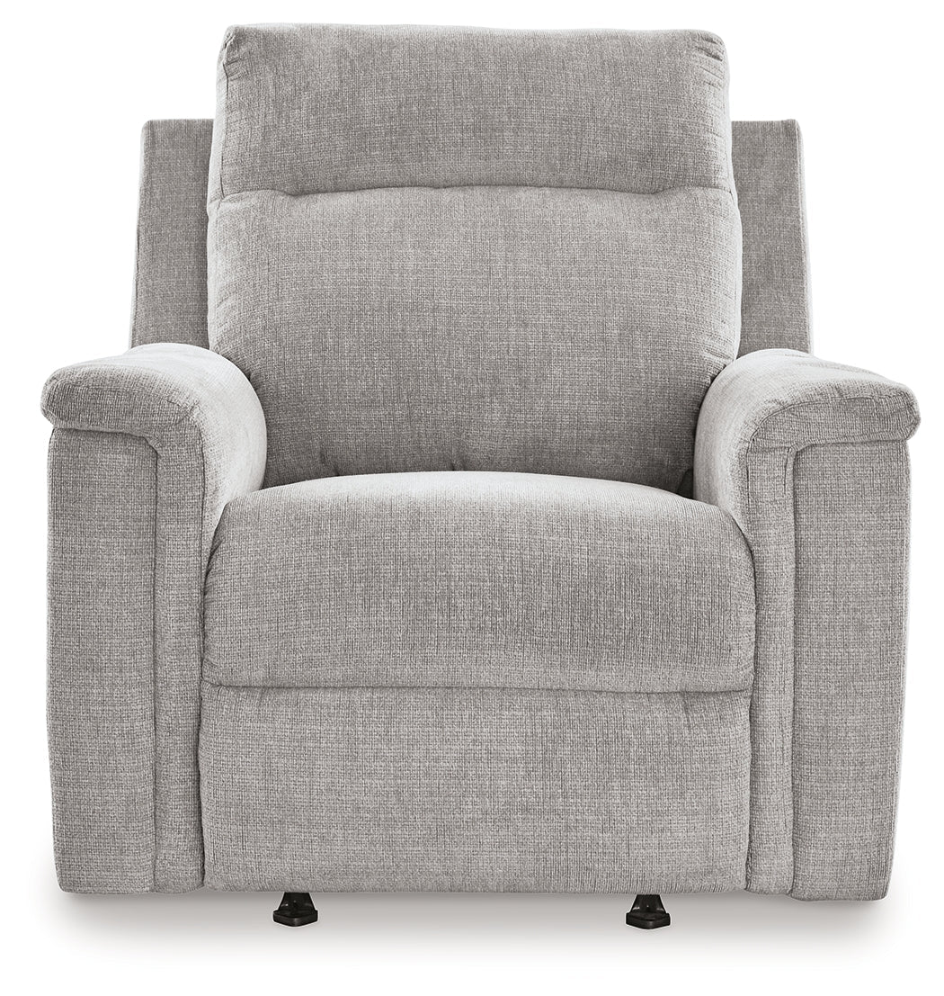 Barnsana Ash Micro Chenille Power Recliner - Ornate Home