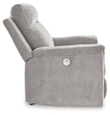 Barnsana Ash Micro Chenille Power Recliner - Ornate Home