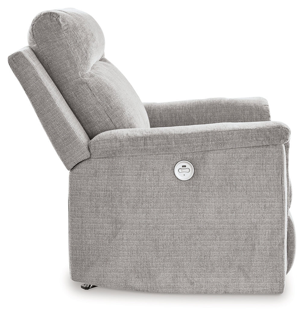 Barnsana Ash Micro Chenille Power Recliner - Ornate Home