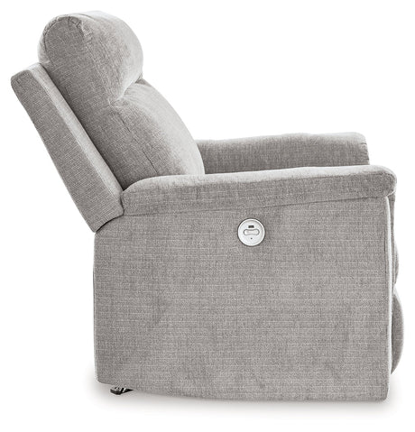 Barnsana Ash Micro Chenille Power Recliner - Ornate Home
