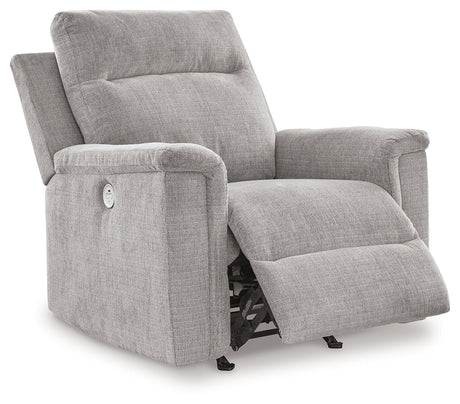 Barnsana Ash Micro Chenille Power Recliner - Ornate Home