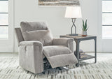 Barnsana Ash Micro Chenille Power Recliner - Ornate Home