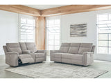 Barnsana Ash Micro Chenille Power Reclining Living Room Set / 2pc - Ornate Home