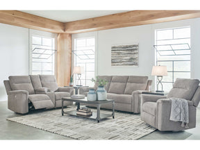 Barnsana Ash Micro Chenille Power Reclining Living Room Set / 3pc (Online Special Price) - Ornate Home
