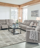 Barnsana Ash Micro Chenille Power Reclining Living Room Set / 3pc - Ornate Home