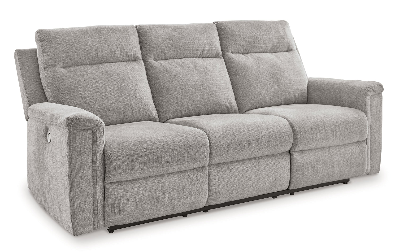 Barnsana Ash Micro Chenille Power Reclining Sofa - Ornate Home