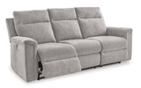 Barnsana Ash Micro Chenille Power Reclining Sofa - Ornate Home