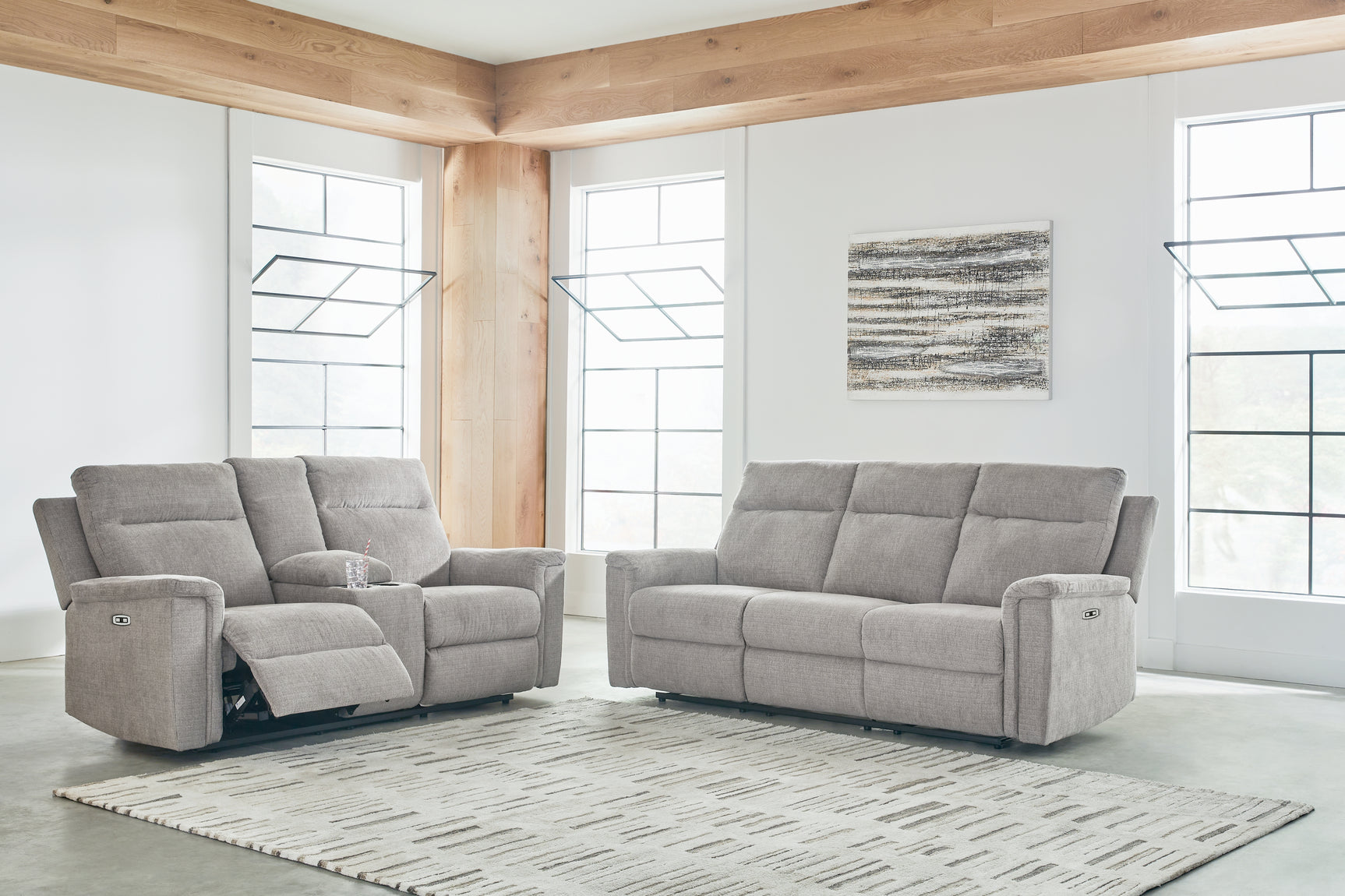 Barnsana Ash Power Reclining Sofa, Loveseat and Recliner (Online Special Price) - Ornate Home