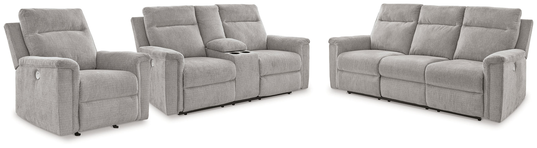 Barnsana Ash Power Reclining Sofa, Loveseat and Recliner - Ornate Home