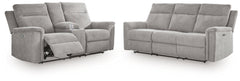 Barnsana Ash Power Reclining Sofa and Loveseat - Ornate Home