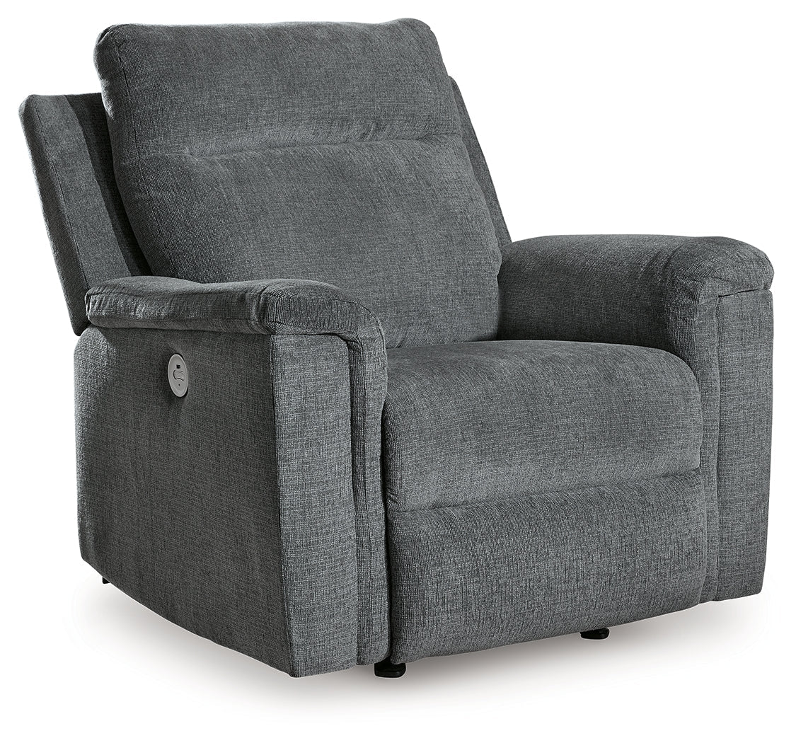 Barnsana Gravel Micro Chenille Power Recliner (Online Special Price) - Ornate Home
