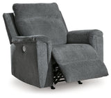 Barnsana Gravel Micro Chenille Power Recliner - Ornate Home