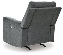 Barnsana Gravel Micro Chenille Power Recliner - Ornate Home