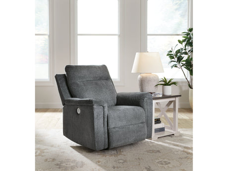 Barnsana Gravel Micro Chenille Power Recliner - Ornate Home