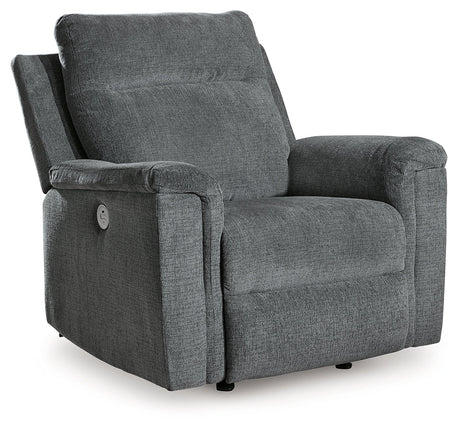 Barnsana Gravel Micro Chenille Power Recliner - Ornate Home