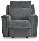 Barnsana Gravel Micro Chenille Power Recliner - Ornate Home
