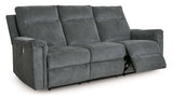 Barnsana Gravel Micro Chenille Power Reclining Living Room Set / 2pc - Ornate Home