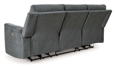 Barnsana Gravel Micro Chenille Power Reclining Living Room Set / 2pc - Ornate Home