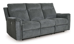 Barnsana Gravel Micro Chenille Power Reclining Living Room Set / 2pc - Ornate Home