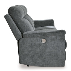 Barnsana Gravel Micro Chenille Power Reclining Living Room Set / 2pc - Ornate Home