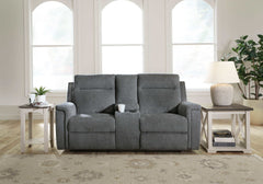 Barnsana Gravel Micro Chenille Power Reclining Living Room Set / 2pc - Ornate Home