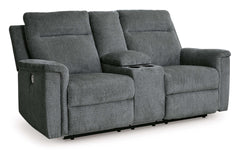 Barnsana Gravel Micro Chenille Power Reclining Living Room Set / 2pc - Ornate Home