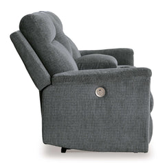 Barnsana Gravel Micro Chenille Power Reclining Living Room Set / 2pc - Ornate Home