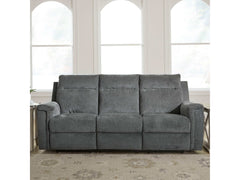 Barnsana Gravel Micro Chenille Power Reclining Living Room Set / 3pc - Ornate Home