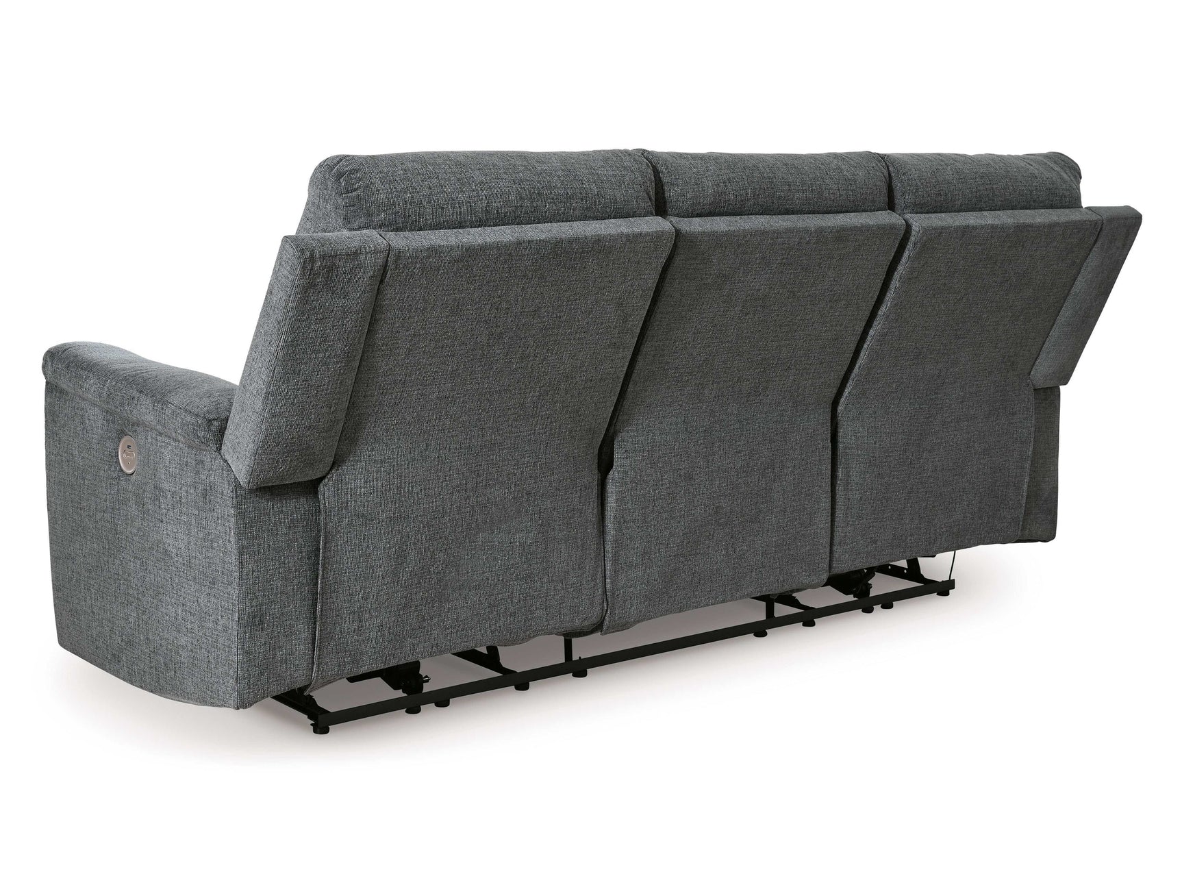 Barnsana Gravel Micro Chenille Power Reclining Living Room Set / 3pc - Ornate Home