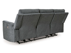 Barnsana Gravel Micro Chenille Power Reclining Living Room Set / 3pc - Ornate Home