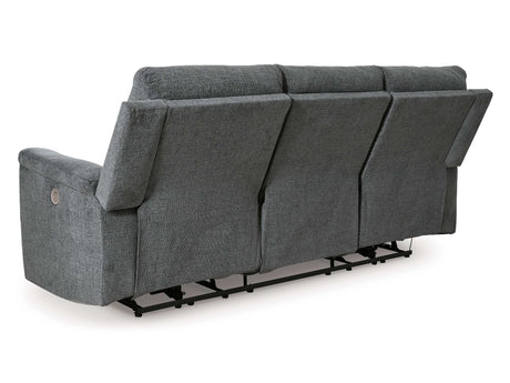 Barnsana Gravel Micro Chenille Power Reclining Living Room Set / 3pc - Ornate Home