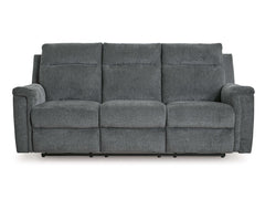 Barnsana Gravel Micro Chenille Power Reclining Living Room Set / 3pc - Ornate Home