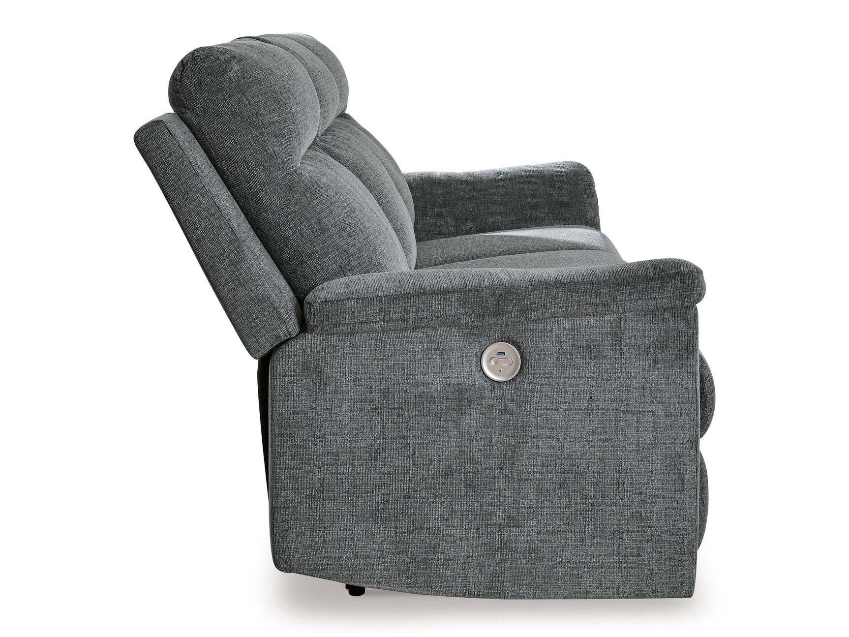 Barnsana Gravel Micro Chenille Power Reclining Living Room Set / 3pc - Ornate Home