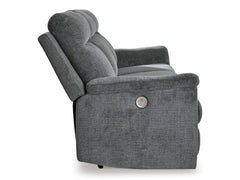 Barnsana Gravel Micro Chenille Power Reclining Living Room Set / 3pc - Ornate Home