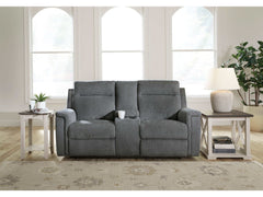 Barnsana Gravel Micro Chenille Power Reclining Living Room Set / 3pc - Ornate Home