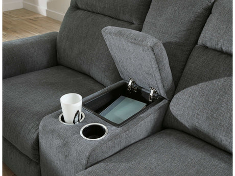 Barnsana Gravel Micro Chenille Power Reclining Living Room Set / 3pc - Ornate Home